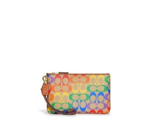 Buy Coach Small Wristlet In Rainbow Signature Canvas Tan Natural Multicolor at Sasom – Authentic and Ready to Ship