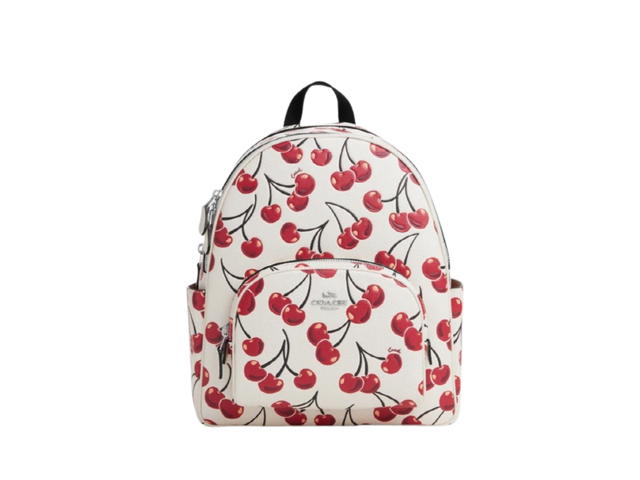 Coach Coach Court Backpack With Cherry Print Chalk Multicolor - view 1