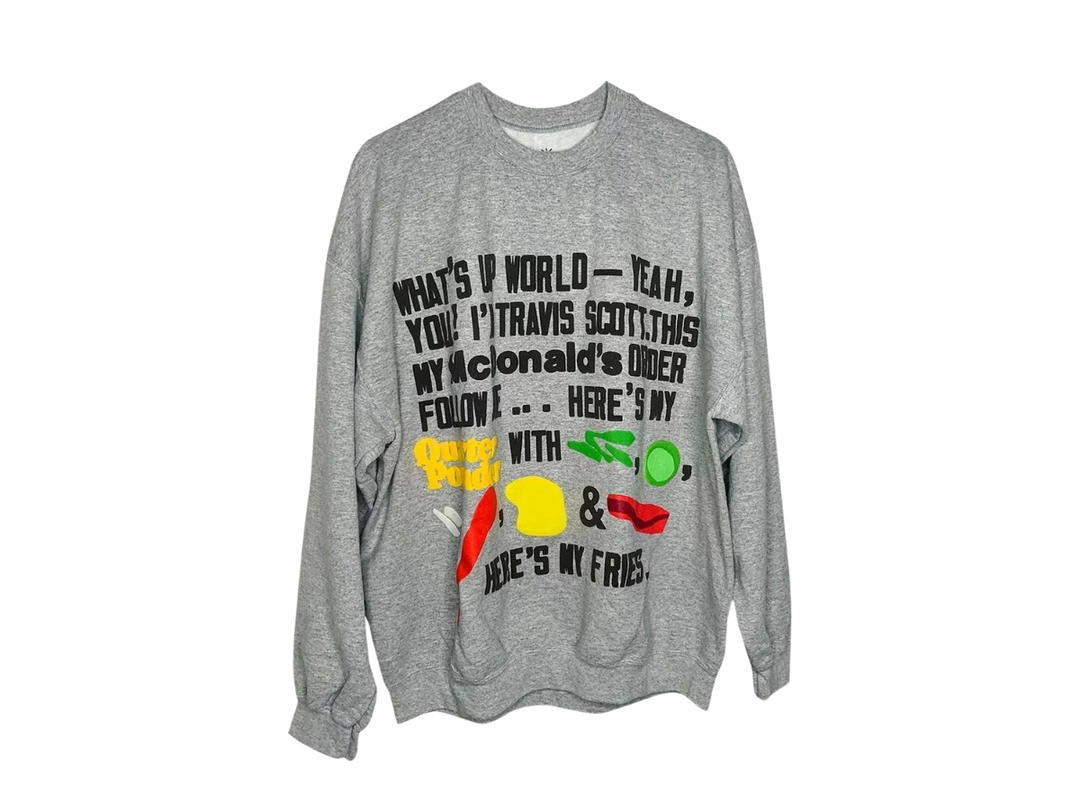 Travis Scott Cactus Jack by Travis Scott x Cactus Plant Flea Market Script Crewneck Sweatshirt Sport Grey