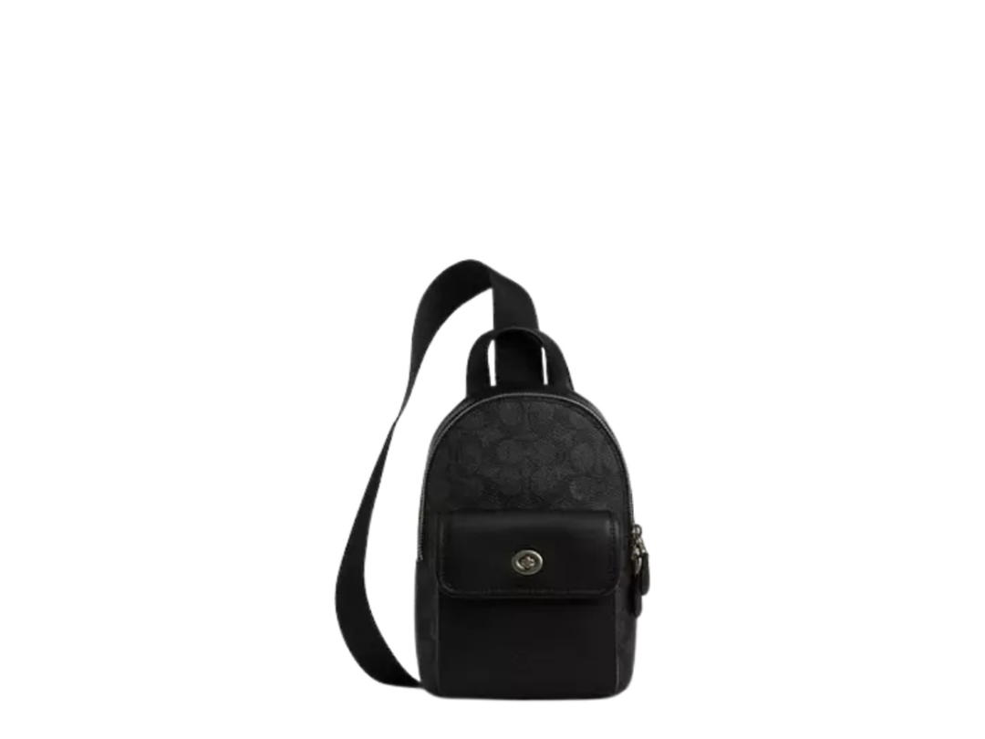 Coach Coach Small Turnlock Sling Pack Charcoal Black