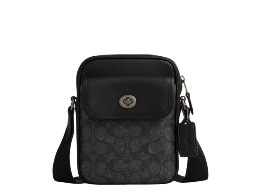 Coach Coach Turnlock Crossbody Bag In Signature Canvas Black
