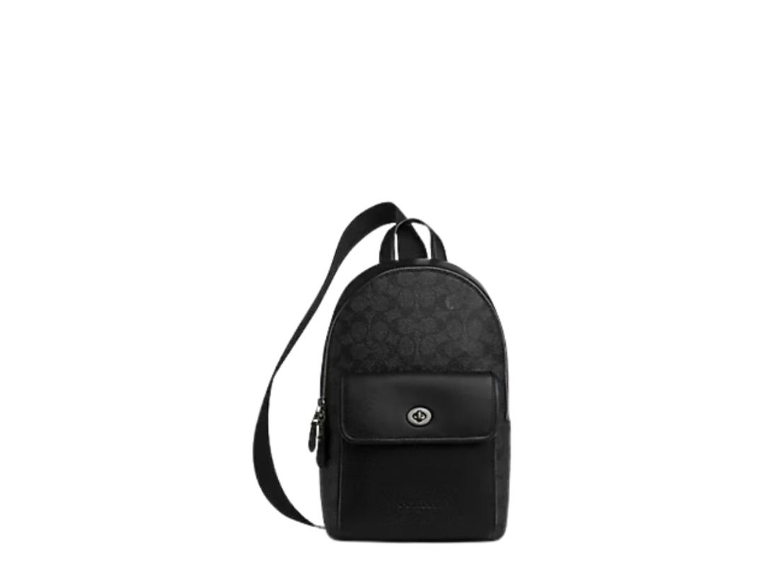 Coach Coach Turnlock Sling Pack Charcoal Black