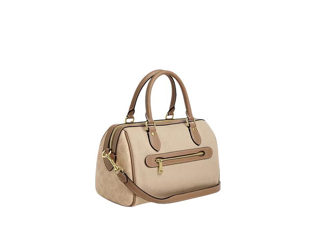 Coach Coach Rowan Satchel Bag In Colorblock Dark Natural - view 2