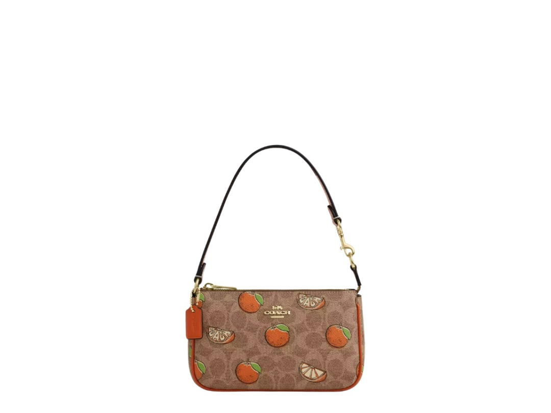 Coach Coach Nolita 19 In Signature Canvas With Orange Print