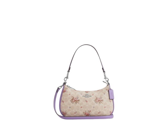 Coach Coach Teri Shoulder Bag In Signature Canvas With Floral Print Silver Sand - view 1