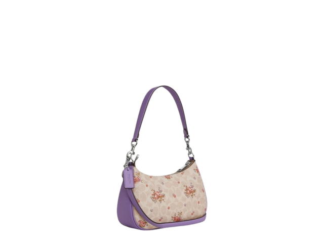 Coach Coach Teri Shoulder Bag In Signature Canvas With Floral Print Silver Sand - view 2