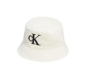Buy Calvin Klein Embroidered Monogram Logo Twill Bucket Hat Bone White at Sasom – Authentic and Ready to Ship