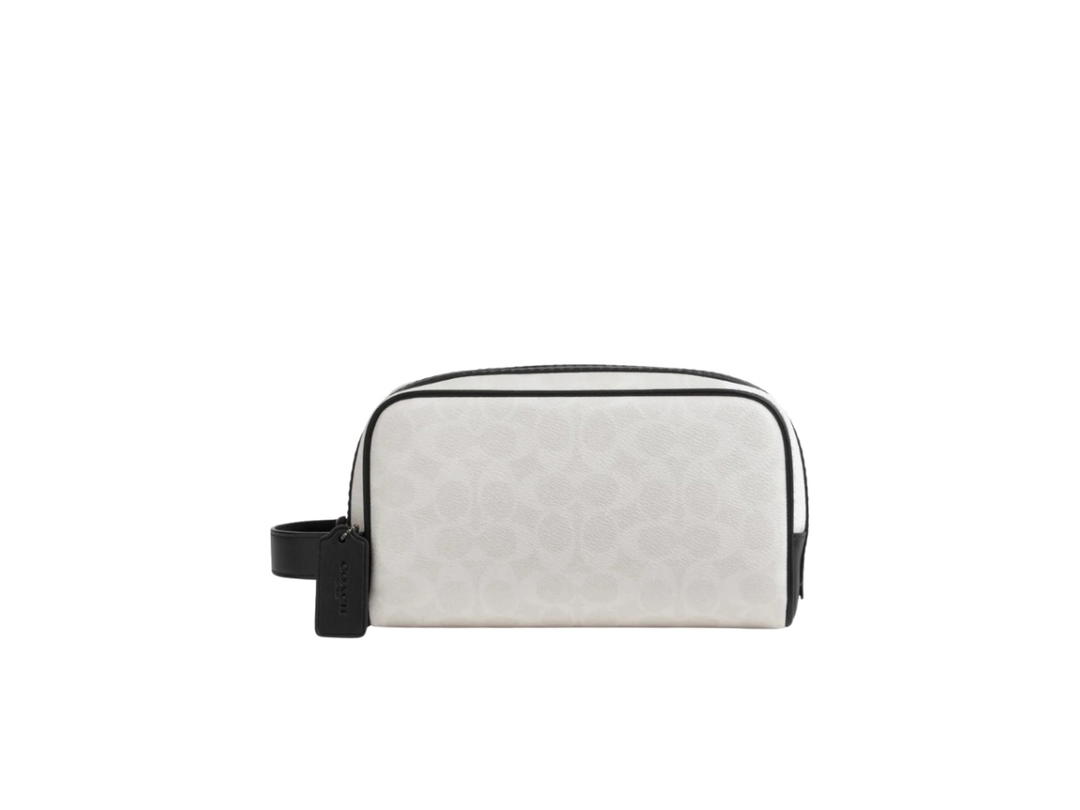 Coach Coach Small Travel Kit In Signature Canvas Gunmetal Chalk Black