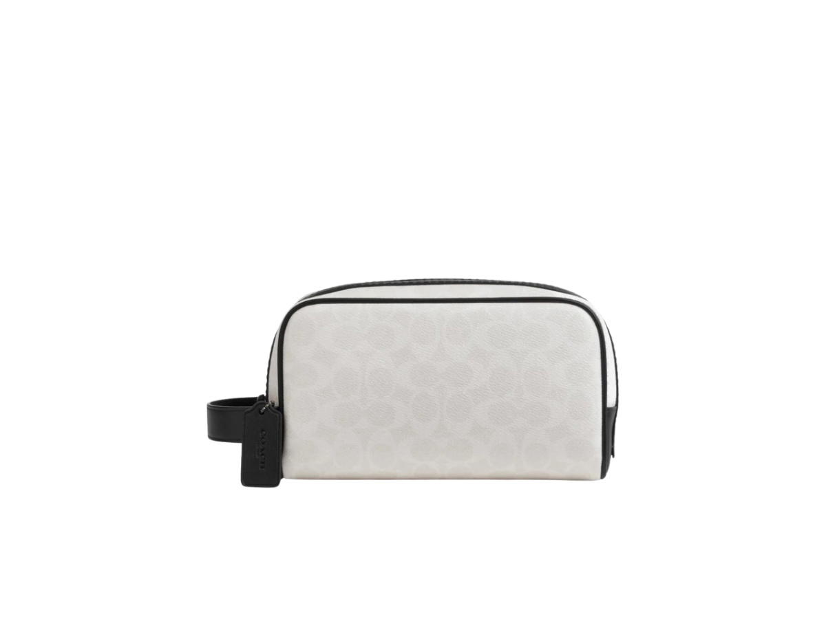 Coach Coach Small Travel Kit In Signature Canvas Gunmetal Chalk Black
