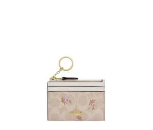 Buy Coach Mini Skinny ID Case In Signature Canvas With Floral Print Sand Multicolor at Sasom – Authentic and Ready to Ship