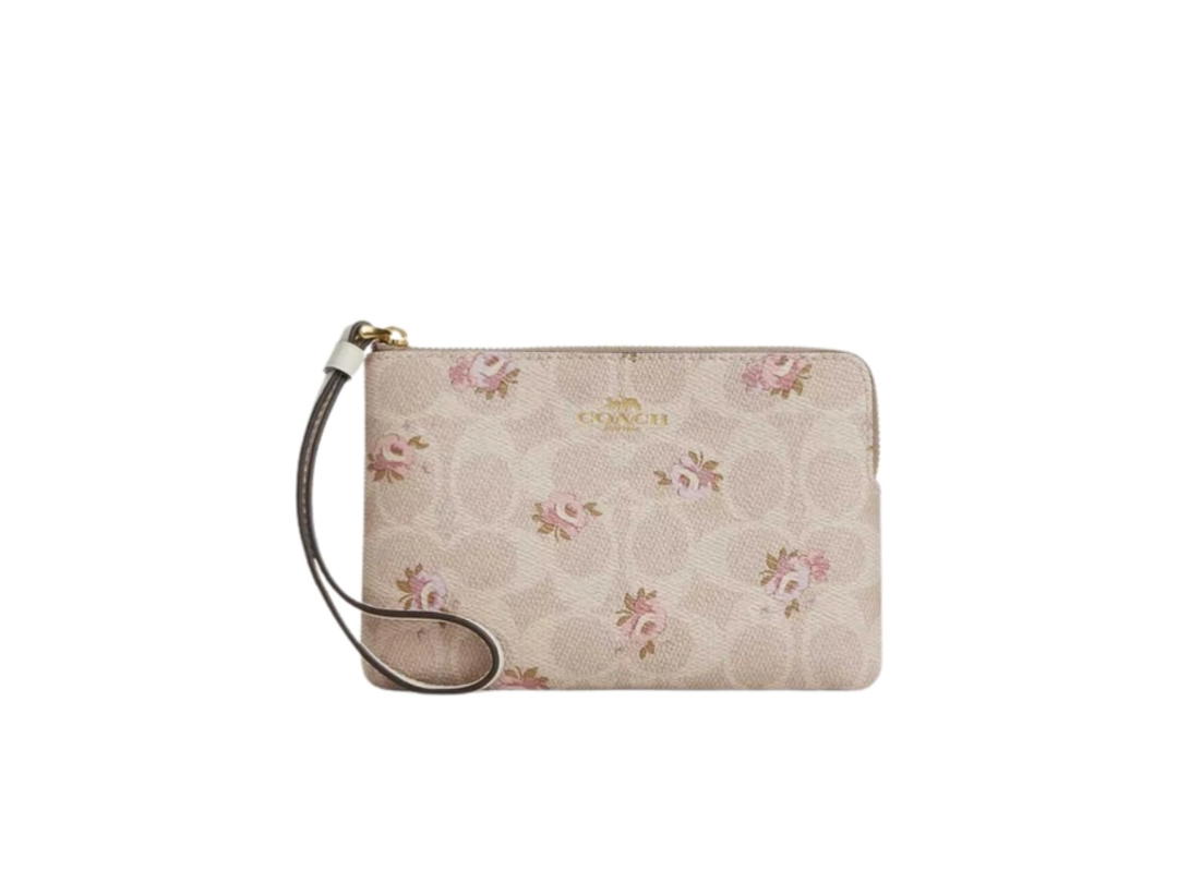 Coach Coach Corner Zip Wristlet Sand Multicolor