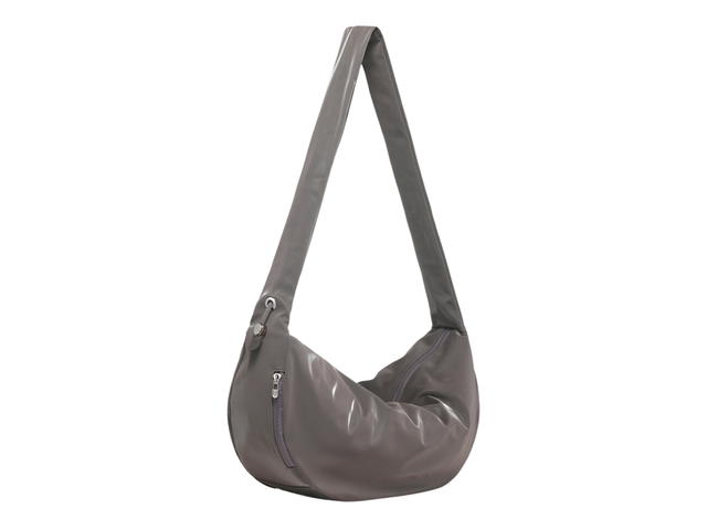 Carlyn Carlyn Babe L In Artificial Leather With Silver Hardware Glossy Gray - view 3