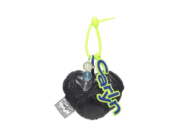Carlyn Carlyn Cotton Heart Bag Charm In Nylon-PU Black - view 1