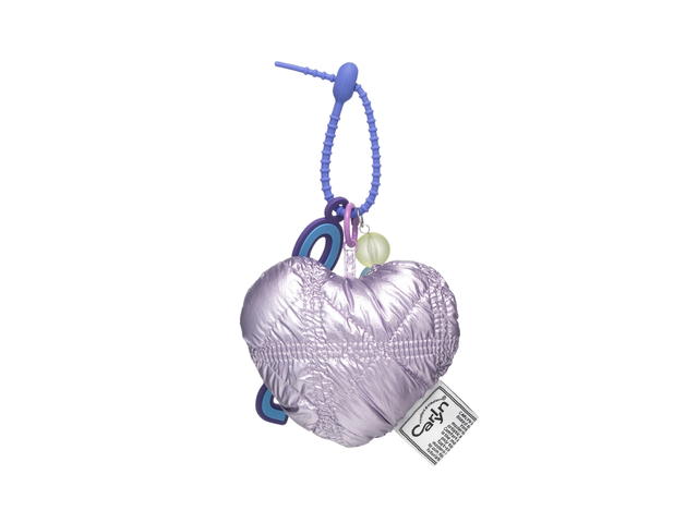Carlyn Carlyn Cotton Heart Bag Charm In Nylon-PU Lavender - view 2
