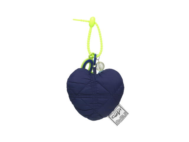 Carlyn Carlyn Cotton Heart Bag Charm In Nylon-PU Navy - view 2