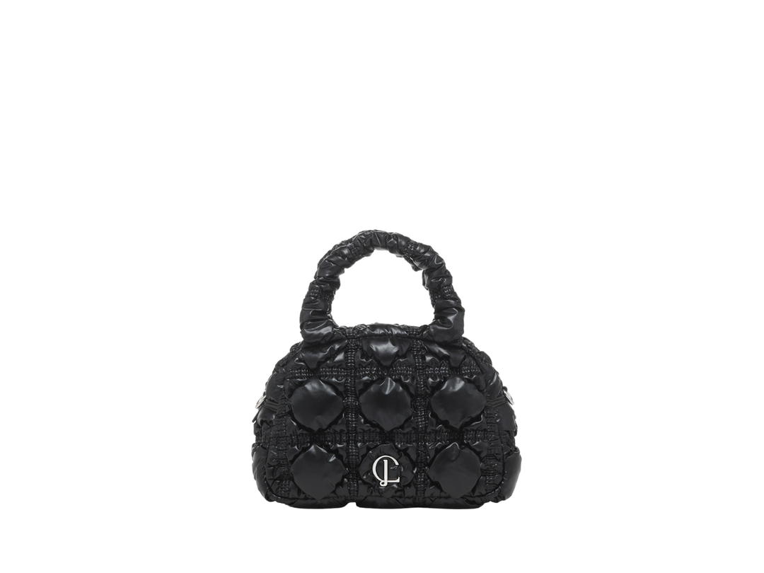 Carlyn Carlyn Glam In Nylon-PU With Silver Hardware Black