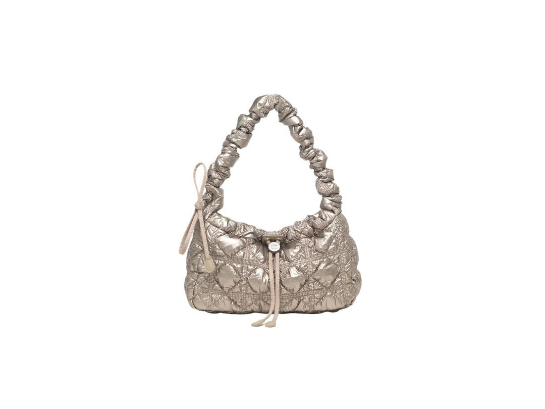 Carlyn Carlyn Joy In Glow Fabric With Silver Hardware Taupe
