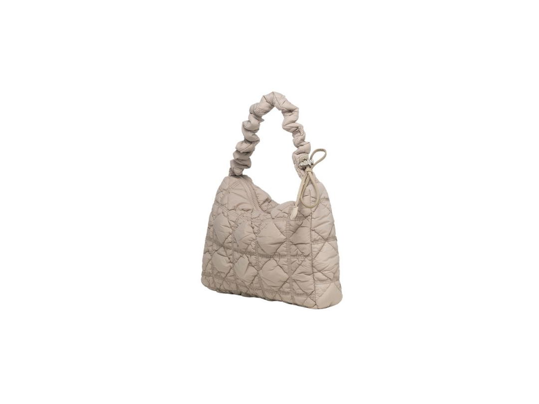 Carlyn Carlyn Lane Bag In Nylon With Silver Hardware Taupe