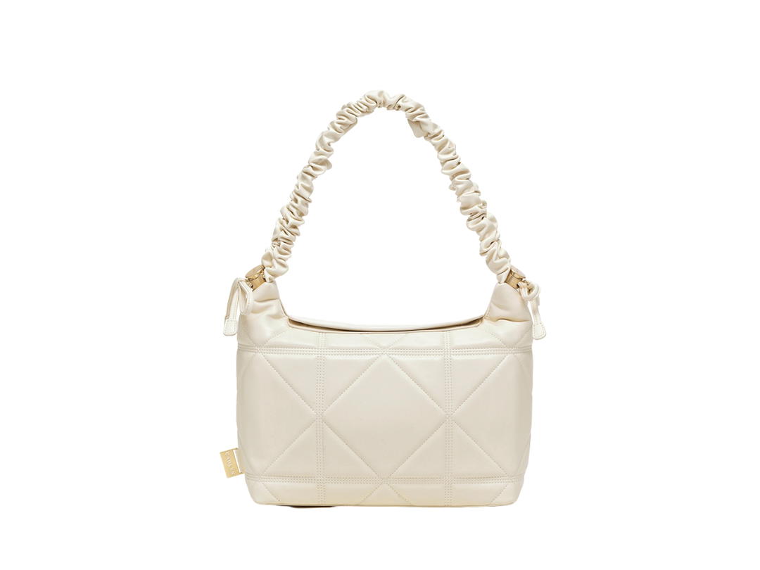 Carlyn Carlyn Malone In Artificial Leather With Gold Hardware Ivory