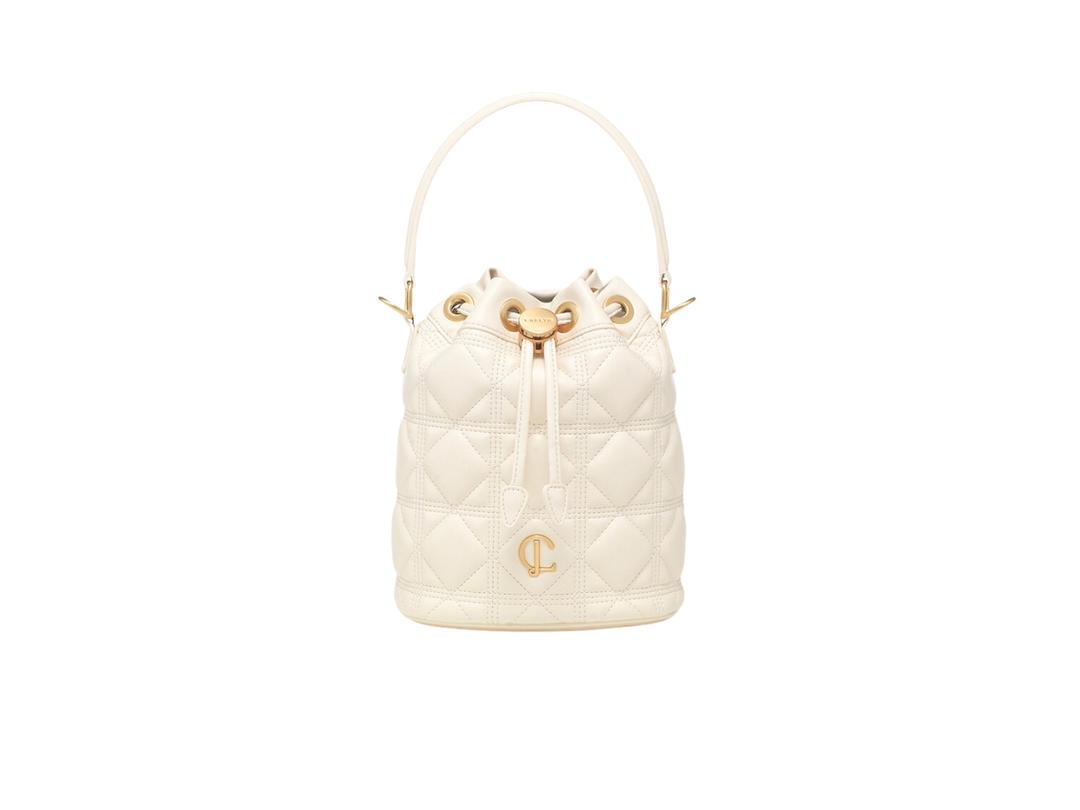 Carlyn Carlyn Maro Bucket Bag In Cow Leather Ivory