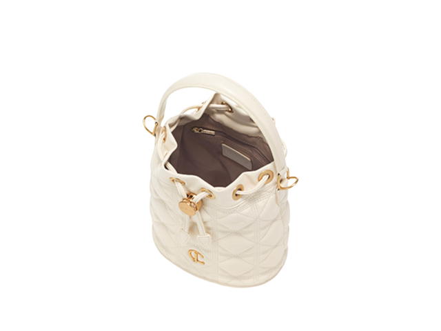 Carlyn Carlyn Maro Bucket Bag In Cow Leather Ivory - view 3