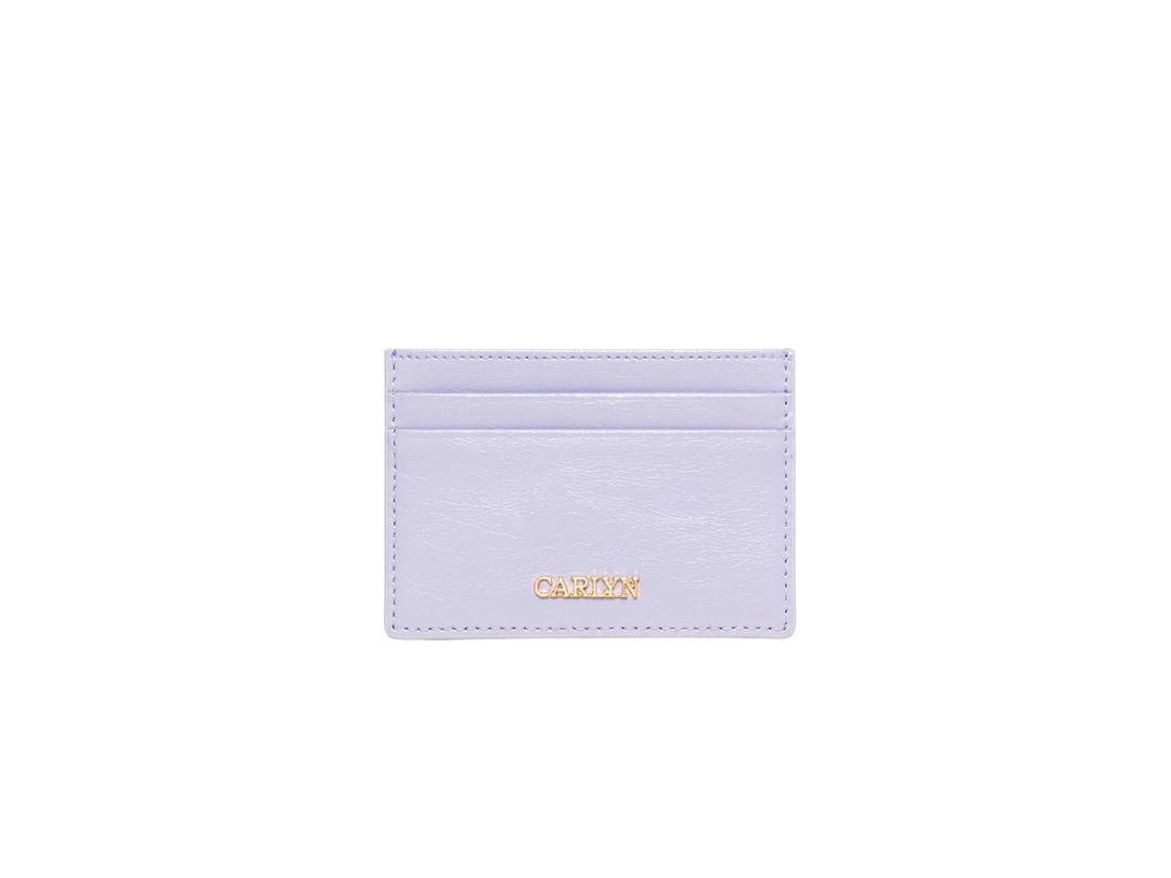Carlyn Carlyn Pave Card Wallet In Cow Leather Lavender