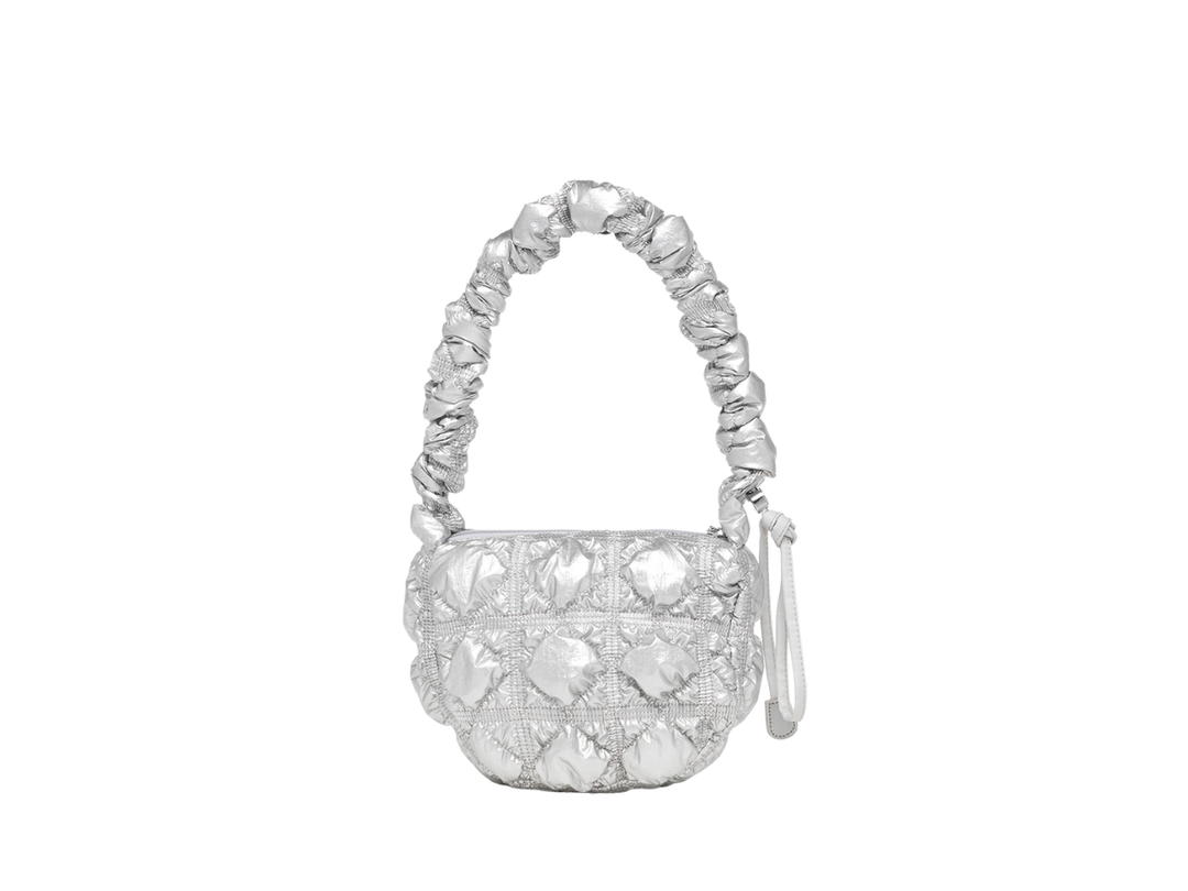 Carlyn Carlyn Poing In Nylon-PU With Silver Hardware Silver
