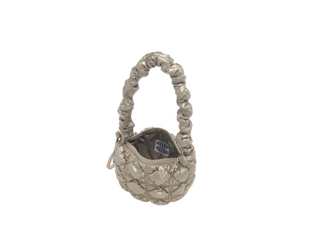 Carlyn Carlyn Poing In Nylon-PU With Silver Hardware Taupe - view 2