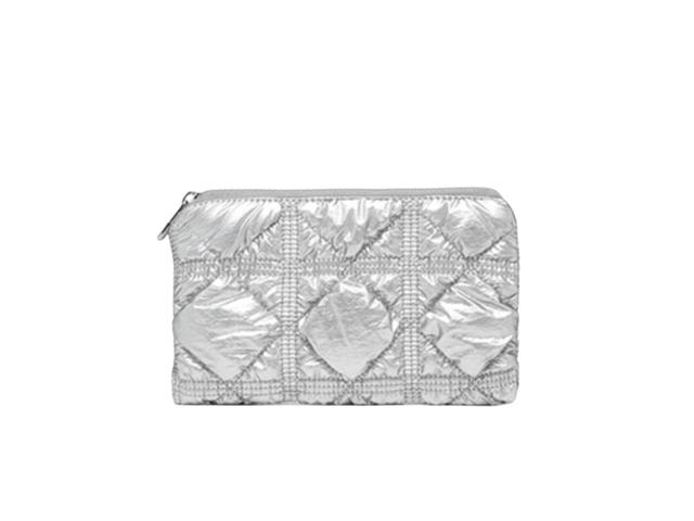Carlyn Carlyn Poing Pouch In Nylon-PU With Silver Hardware Silver - view 1