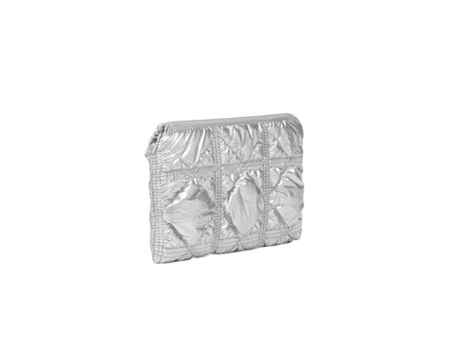 Carlyn Carlyn Poing Pouch In Nylon-PU With Silver Hardware Silver - view 2