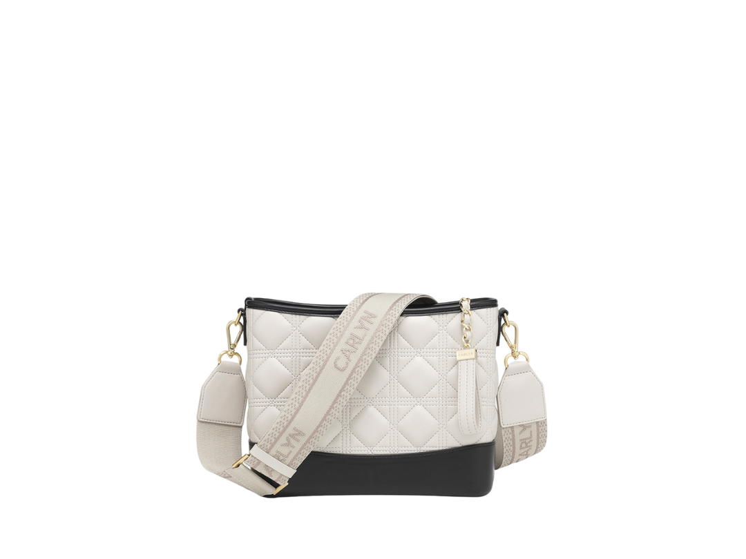 Carlyn Carlyn Reen In Microfiber Leather With Gold Hardware Light Beige