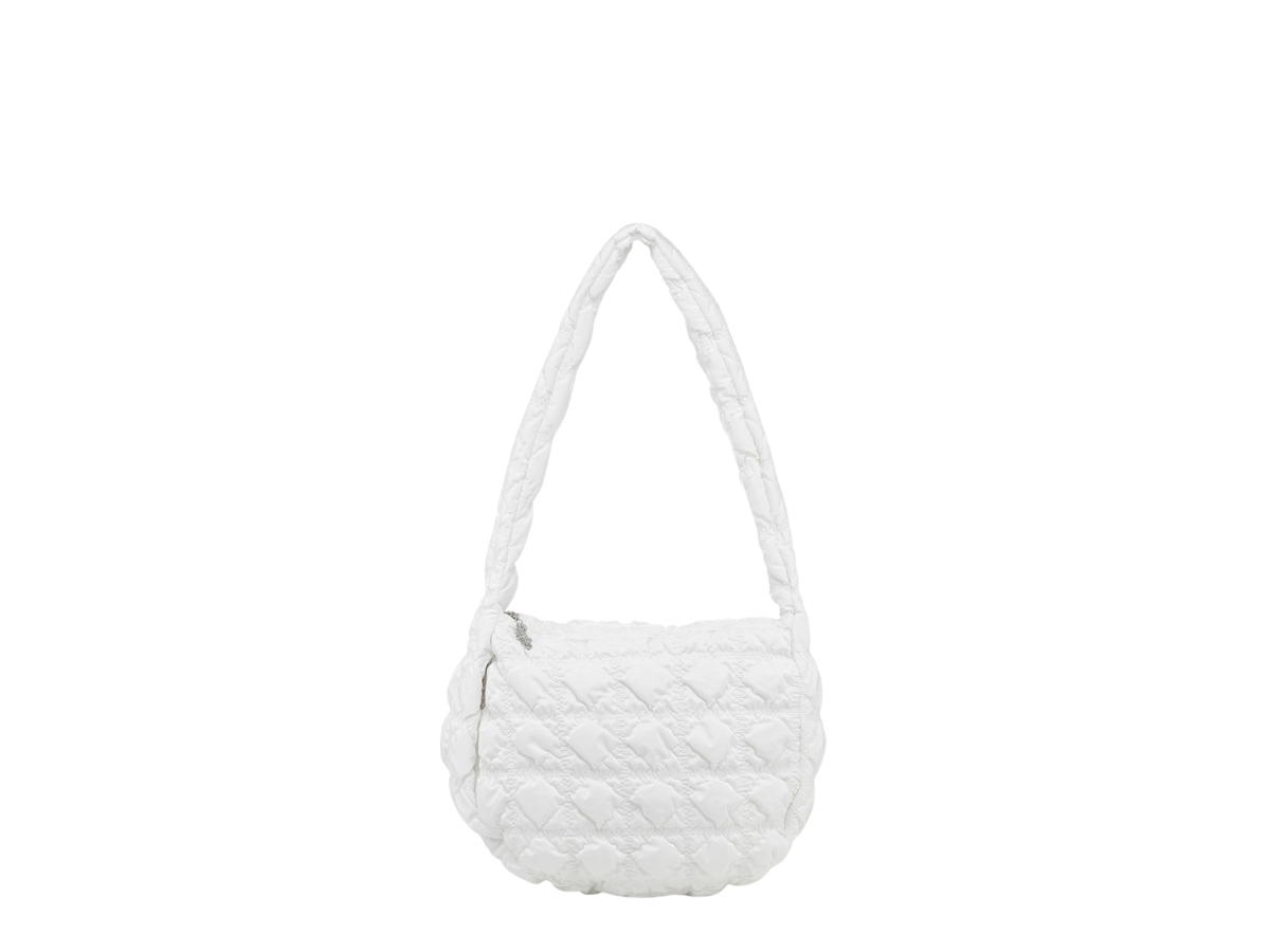 Carlyn Carlyn Soft L In Polyester-PU With Silver Hardware White