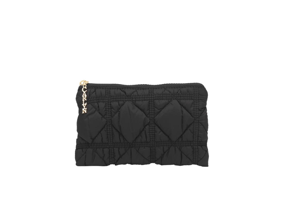 Carlyn Carlyn Soft Pouch In Nylon With Gold Hardware Black