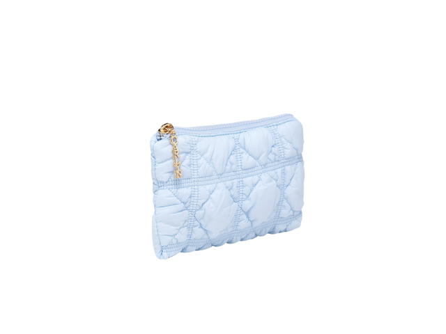 Carlyn Carlyn Soft Pouch In Nylon With Gold Hardware Blue - view 3