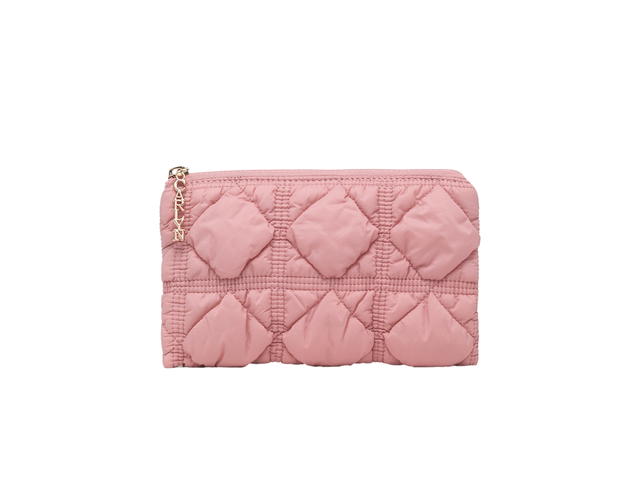 Carlyn Carlyn Soft Pouch In Nylon With Gold Hardware Cream Pink - view 1