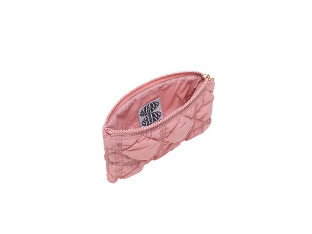 Carlyn Carlyn Soft Pouch In Nylon With Gold Hardware Cream Pink - view 2