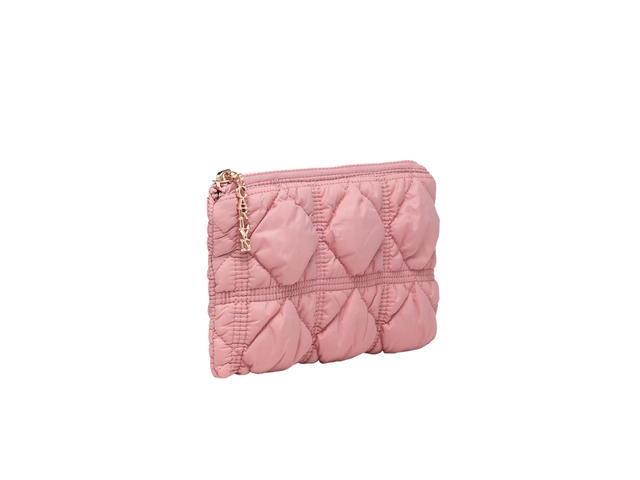 Carlyn Carlyn Soft Pouch In Nylon With Gold Hardware Cream Pink - view 3