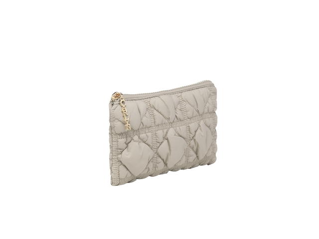 Carlyn Carlyn Soft Pouch In Nylon With Gold Hardware Gray - view 3