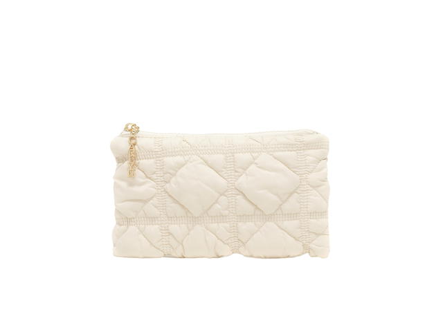 Carlyn Carlyn Soft Pouch In Nylon With Gold Hardware Ivory - view 1
