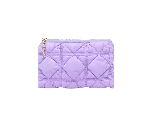 Carlyn Carlyn Soft Pouch In Nylon With Gold Hardware Pastel Lilac - view 1