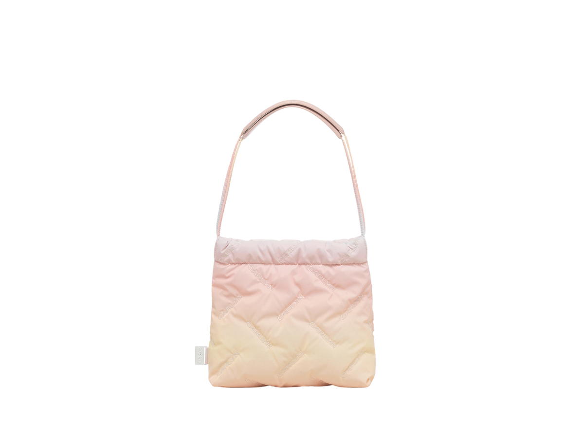 Carlyn Carlyn Twee Mini Cotton Candy In Polyester-PU With Silver Hardware Pastel Pink