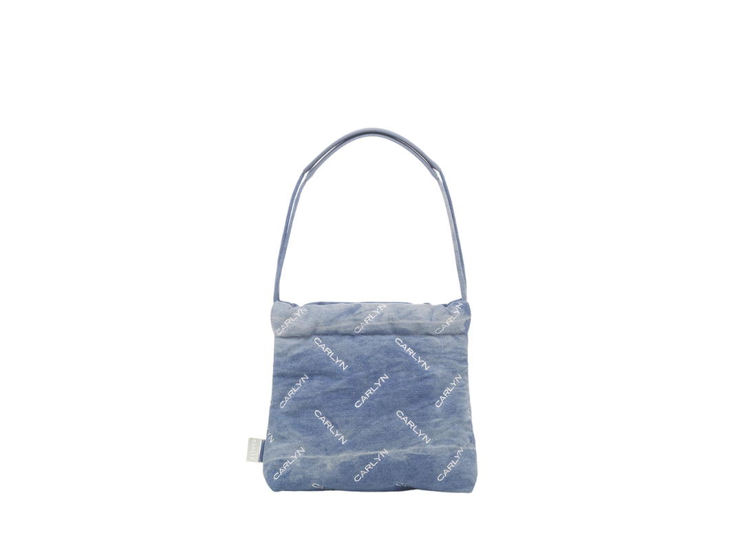 Carlyn Carlyn Twee Mini In Polyester-PU With Silver Hardware Denim