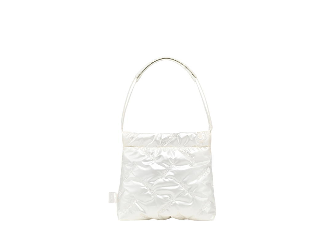 Carlyn Carlyn Twee Mini In Polyeste-PU Pearl White
