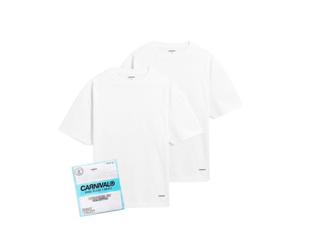 Carnival Carnival 2 Pack T-Shirt Ovs Fit White - view 3