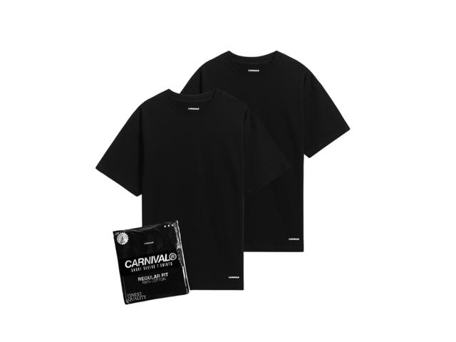 Carnival Carnival 2 Pack T-Shirt Regular Fit Black - view 3