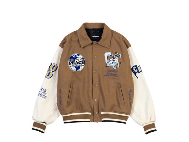 Carnival Carnival Bunny Eat World Varsity Jacket Beige (FW23) - view 1