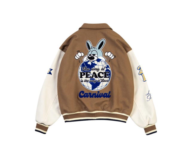 Carnival Carnival Bunny Eat World Varsity Jacket Beige (FW23) - view 2