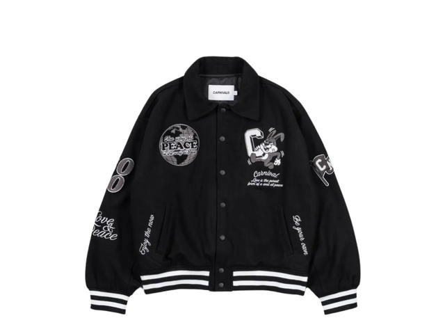 Carnival Carnival Bunny Eat World Varsity Jacket Black (FW23) - view 1