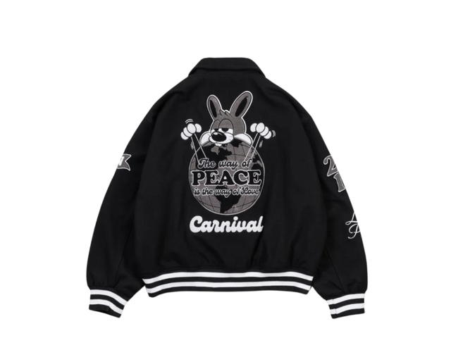 Carnival Carnival Bunny Eat World Varsity Jacket Black (FW23) - view 2
