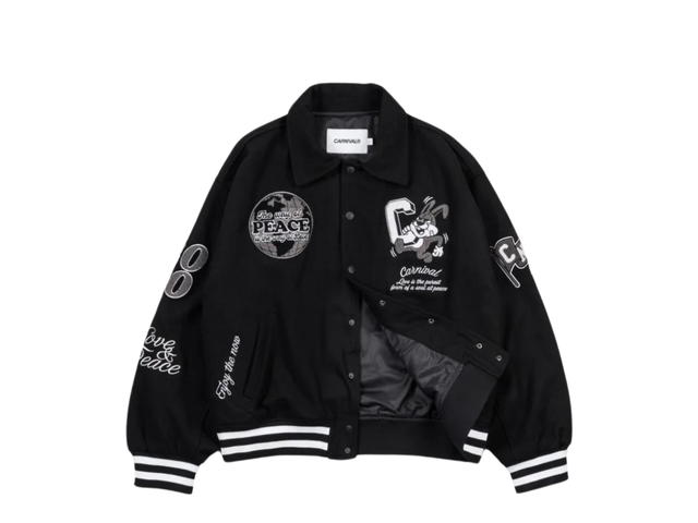 Carnival Carnival Bunny Eat World Varsity Jacket Black (FW23) - view 3